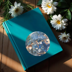 Adesivo Redondo Os guarda-chuvas, Pierre Auguste Renoir Art