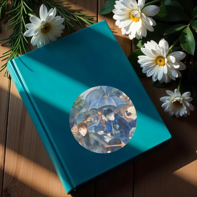 Adesivo Redondo Os guarda-chuvas, Pierre Auguste Renoir Art (Criador carregado)