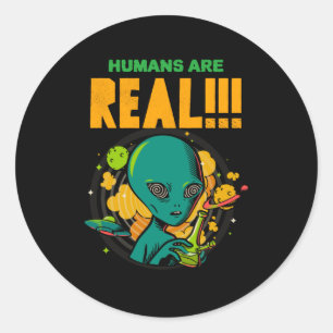 Adesivo Redondo Os humanos são REAIS!!!!!! Ilustrador de Alieníg