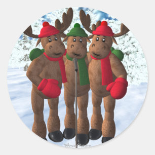 Adesivo Redondo Os irmãos dos alces: Canção de natal do Natal