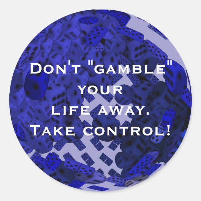 Adesivo Redondo Os jogadores Dice presentes (Frente)