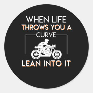 Adesivo Redondo Os lances da vida do cavaleiro da motocicleta