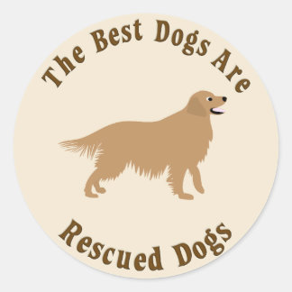 Adesivo Redondo Os Melhores Cães São Recuperados - Ouro Retriever