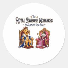 Adesivo Redondo Os Monarcas Reais Pawsome