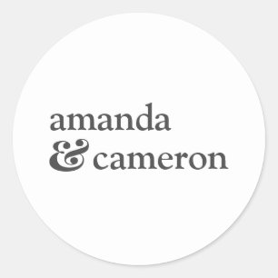 Adesivo Redondo Os noivos simples brancos nomeiam o logotipo