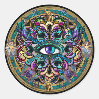 Adesivo Redondo Os Olhos do Mandala Mundial