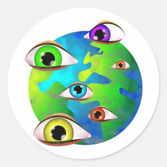 Adesivo Redondo os olhos do senhor (Frente)