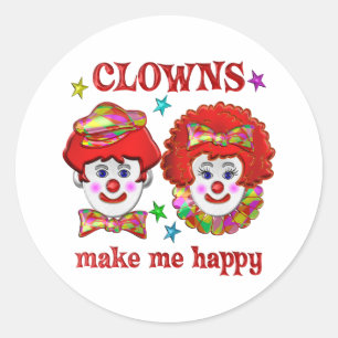 Adesivo Redondo Os palhaços fazem-me feliz
