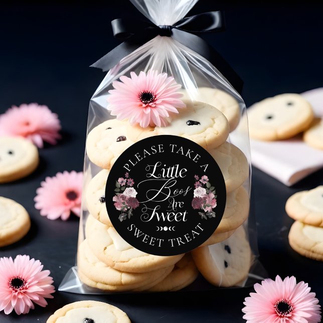 Adesivo Redondo Os Pequenos Bons São Florais De Aquarela Gótica Do (Little Boos Are Sweet Gothic Watercolor Florals Classic Round Sticker)