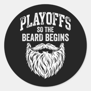 Adesivo Redondo Os Playoffs A Barba Começa Amante de Hóquei no Gel