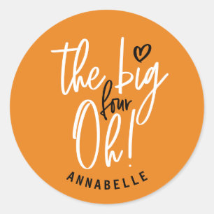 Adesivo Redondo Os quatro grandes! presente de favor de aniversár