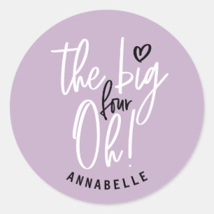 Adesivo Redondo Os quatro grandes! presente de favor de aniversár