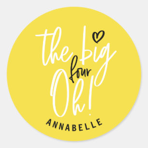 Adesivo Redondo Os quatro grandes! presente de favor do aniversári