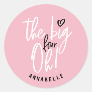 Adesivo Redondo Os quatro grandes! presente de favor do aniversári