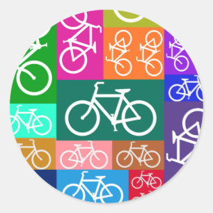 Adesivo Redondo Os retalhos Bicycles a arte