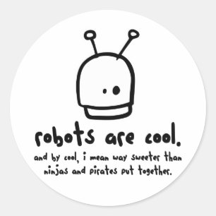 Adesivo Redondo os robôs são cool1