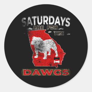 Adesivo Redondo Os Sábados São Para Os Dawgs O Estado Do Bulldog