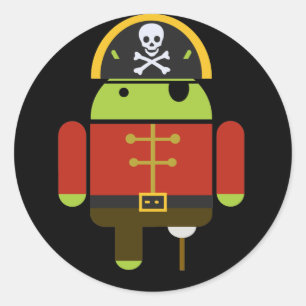 Adesivo Redondo Os Stickers Piratas Androides