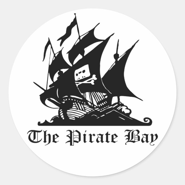 Adesivo Redondo Os Stickers Pirate Bay (Frente)