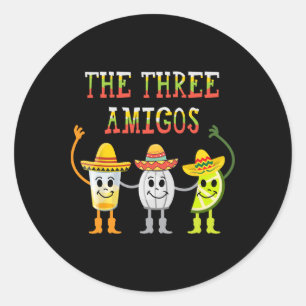 Adesivo Redondo Os Três Amigos Camiseiros Tequila Salt Limão Cinco