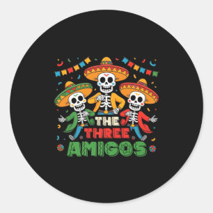Adesivo Redondo Os três amigos mexicanos cinco de maio premium