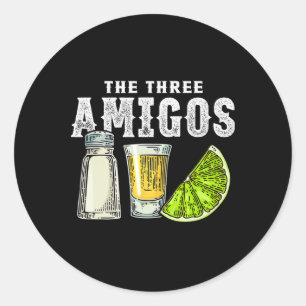 Adesivo Redondo Os Três Limões Amigos Sal Tequila Cinco Engraçados