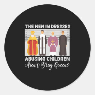 Adesivo Redondo Os Vestidos Abusando Crianças Não Arrastam Filas