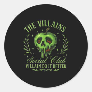 Adesivo Redondo Os Vilões do Clube Social Villains Fazem Melhor