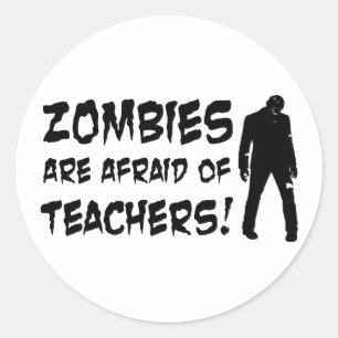Adesivo Redondo Os zombis estão receosos dos professores