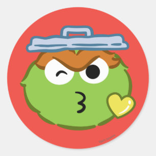 Adesivo Redondo Oscar Rosto Jogando Beijo