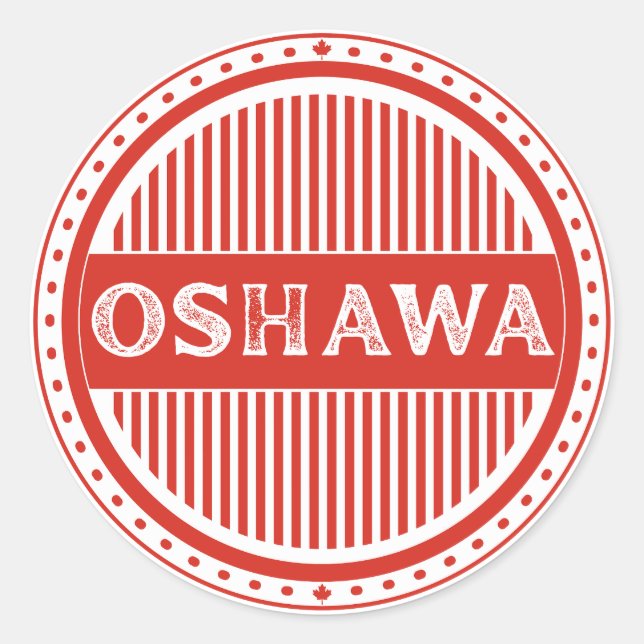 Adesivo Redondo Oshawa City Pride Emblem – Canadian Identity (Frente)