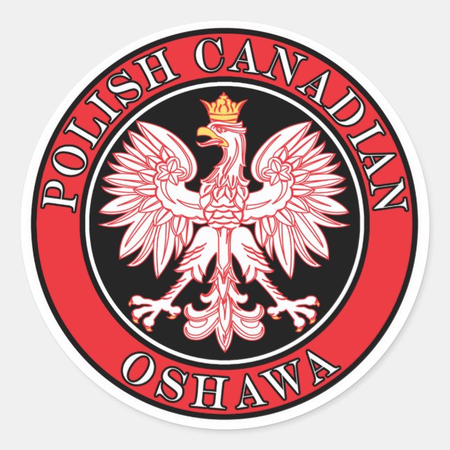 Adesivo Redondo Oshawa Polonesa Eagle (Frente)