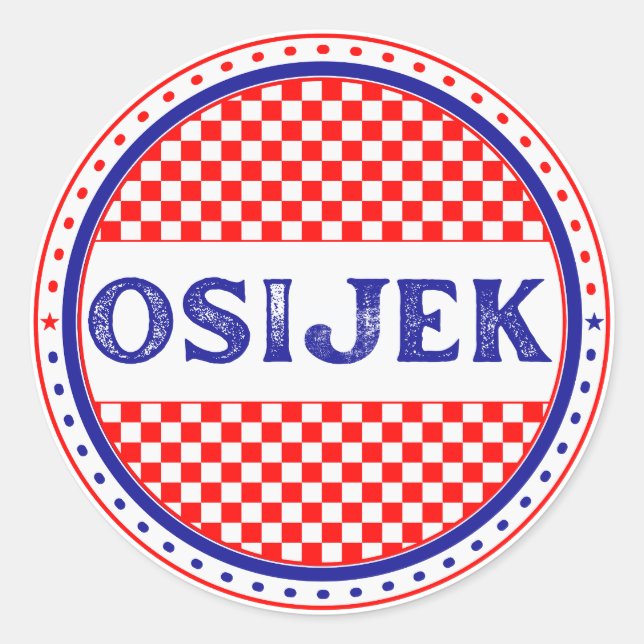 Adesivo Redondo Osijek City Pride Emblem – Croatian Identity (Frente)