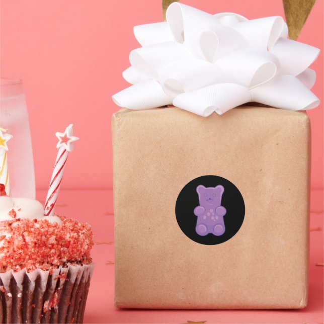 Adesivo Redondo Oso de Goma Purpura  (Festa)