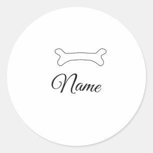 Adesivo Redondo Osso de cachorro adicionar nome do cachorro foto p