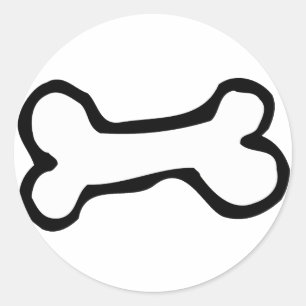 Adesivo Redondo Osso de cão bonito dos desenhos animados