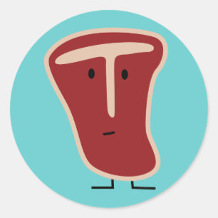 Adesivo Redondo Osso grelhado proteína da gordura da carne da