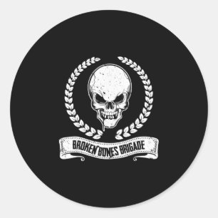 Adesivo Redondo Ossos Quebrados De Skate