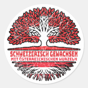 Adesivo Redondo Österreich Österreichisch Schweizer Schweiz Baum