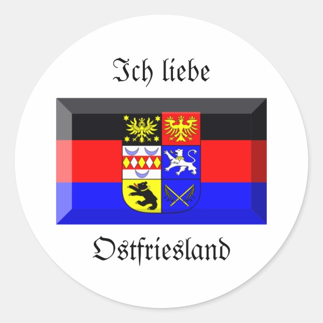 Adesivo Redondo Ostfriesland Flag Gem (Frente)