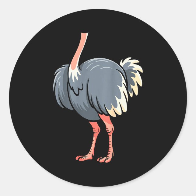 Adesivo Redondo Ostrich Shirt Adult Men Women Kids Body Ostrich Co (Frente)
