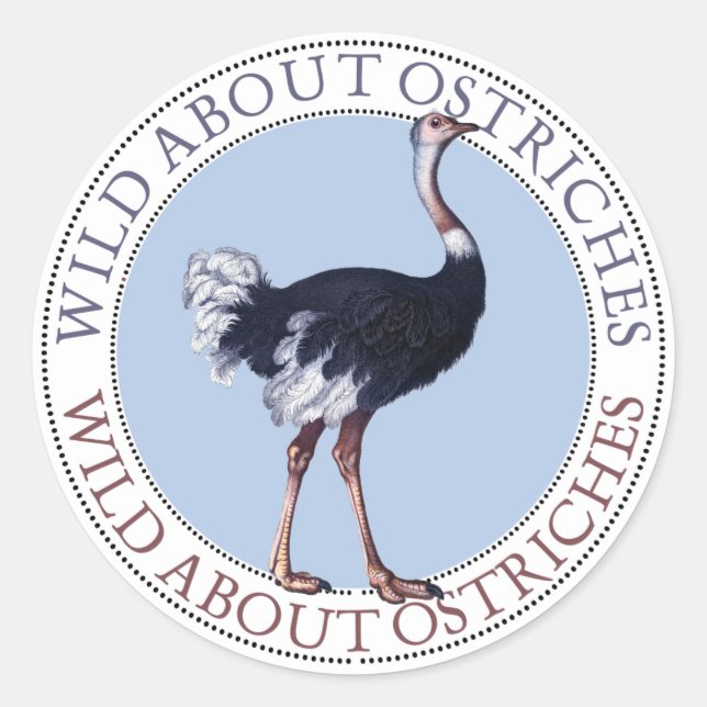 Adesivo Redondo Ostrich Stickers (Frente)