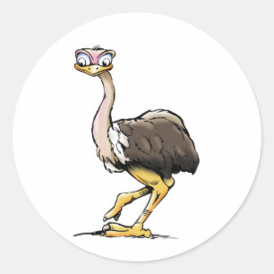 Adesivo Redondo Ostrich Stickers