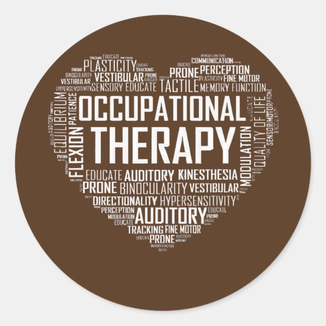 Adesivo Redondo OT Occupational Therapy Heart Occupational (Frente)