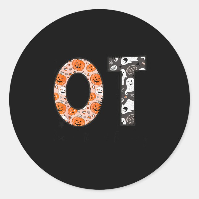 Adesivo Redondo Ot Occupational Therapy Therast Halloween Ota Soky (Frente)