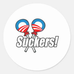 Adesivo Redondo Otários de Anti-Obama