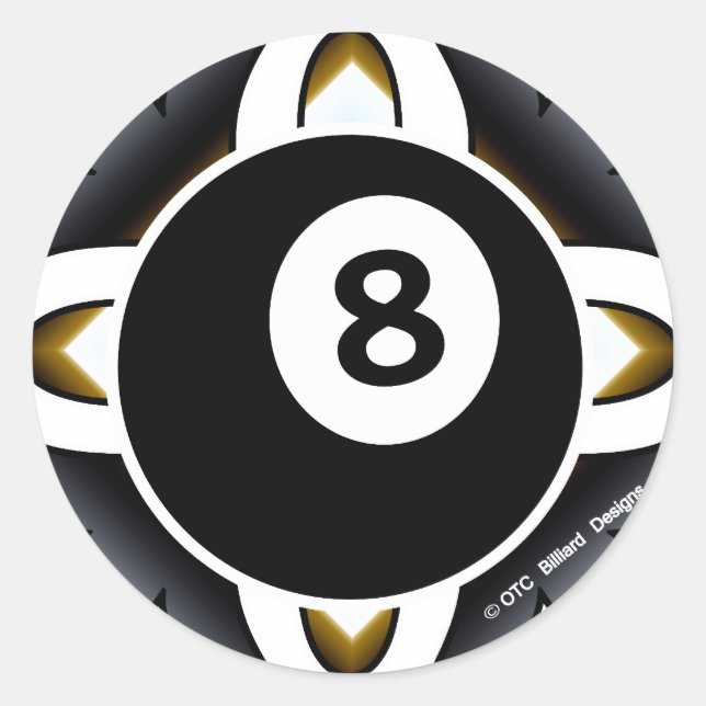 Adesivo Redondo OTC Billiards 8 Ball Deco (Frente)
