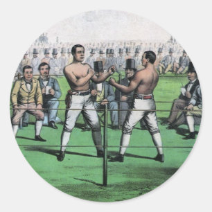 Adesivo Redondo Ótima Luta pelo Campeonato, Boxe Antigo