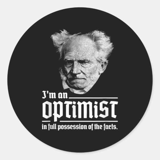Adesivo Redondo Otimista Arthur Schopenhauer Pessimismo Pessimismo (Frente)