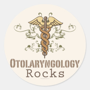 Adesivo Redondo Otolaringologia Rocks Caduceus Stickers